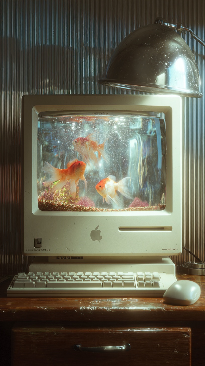 Retro Macintosh with Fish Tank: A Unique Fusion