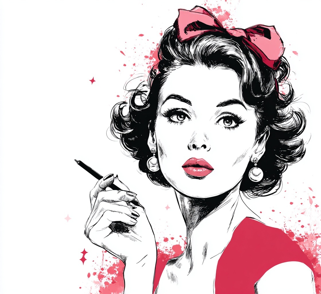 Retro Pop Art Elegance: Bold & Charming Woman