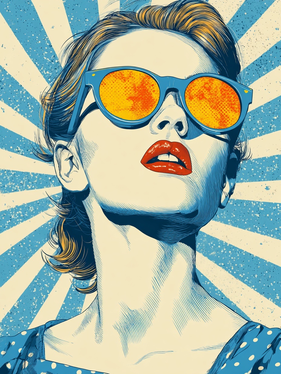 Retro Vibes: Vintage Sunglasses Art Poster