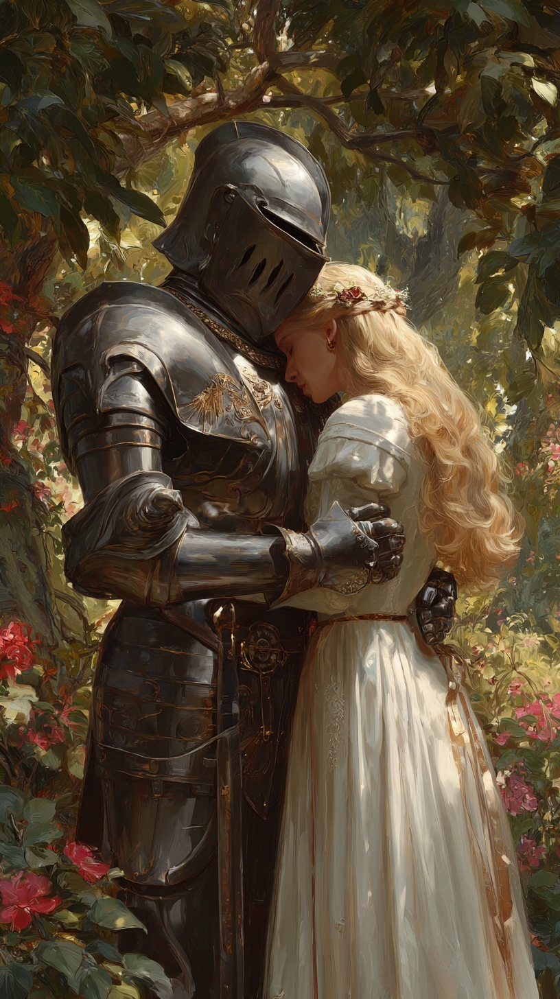 Romantic Fantasy: Steel Armor & Golden Elegance