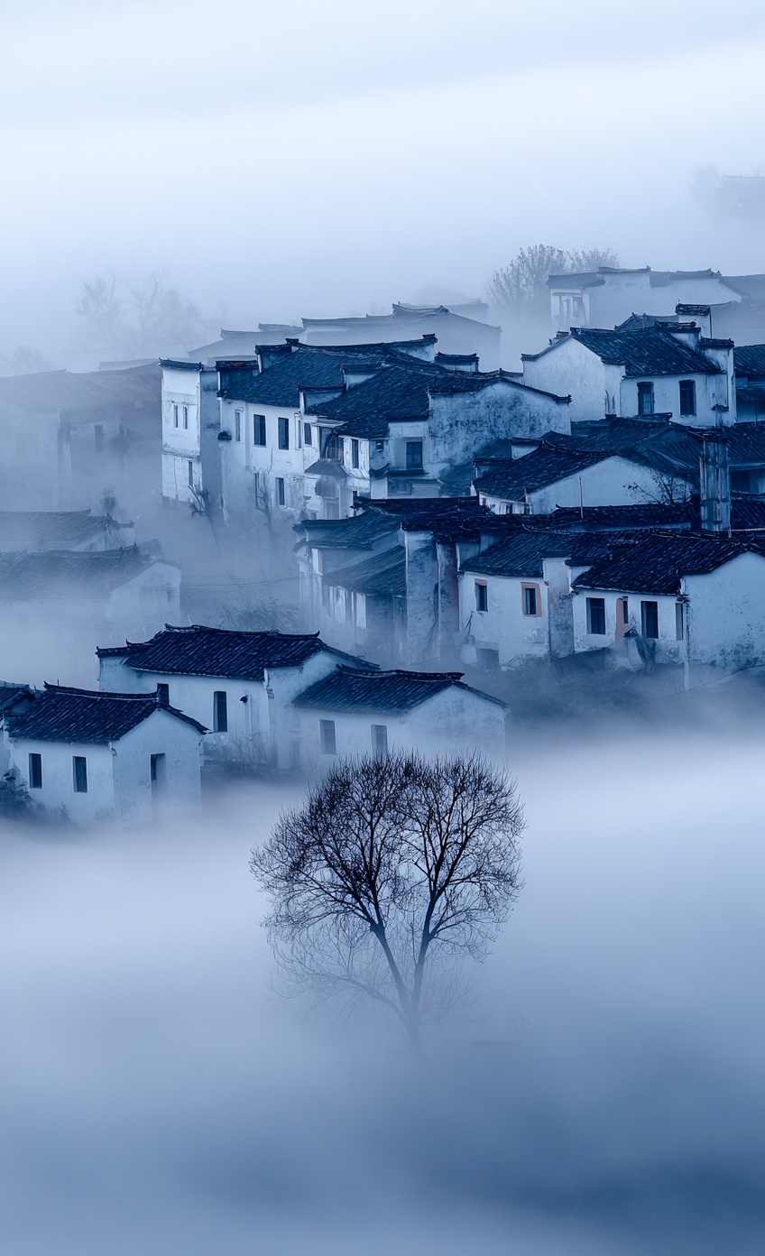 Serene Foggy Mornings in Ancient China