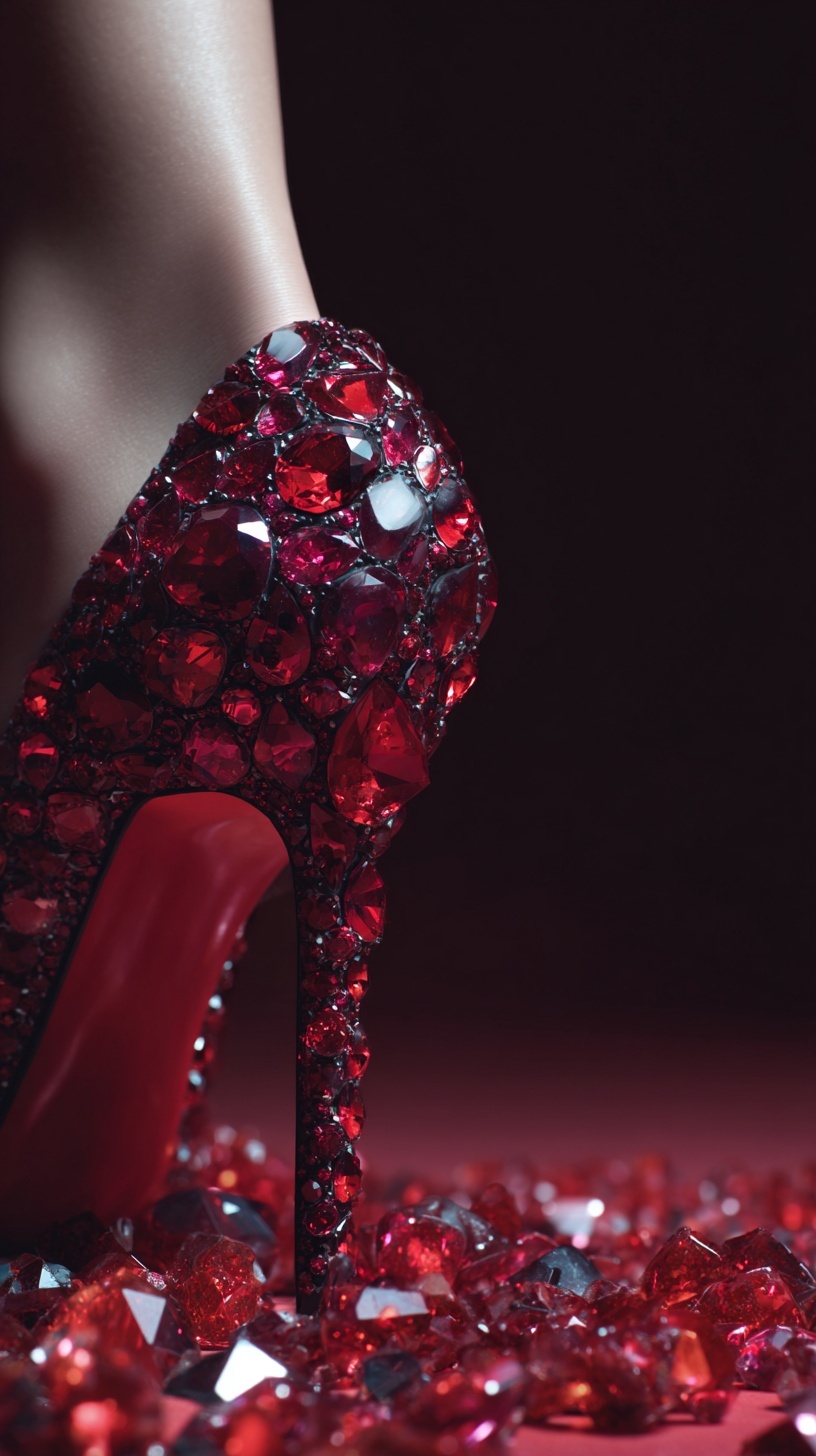 Sparkling Ruby Crystal High Heels: Capture Elegance