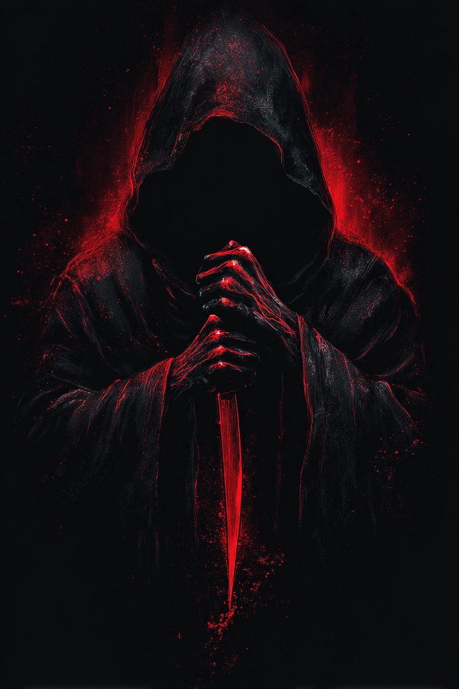 Spooky Hooded Figure T-Shirt Graphic Design