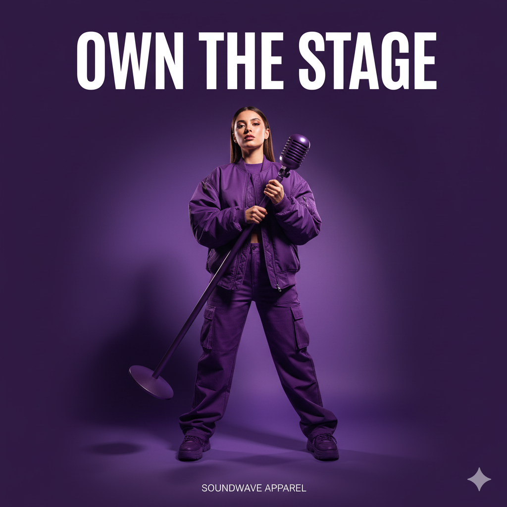 Monochrome Purple Fashion Editorial Poster Design