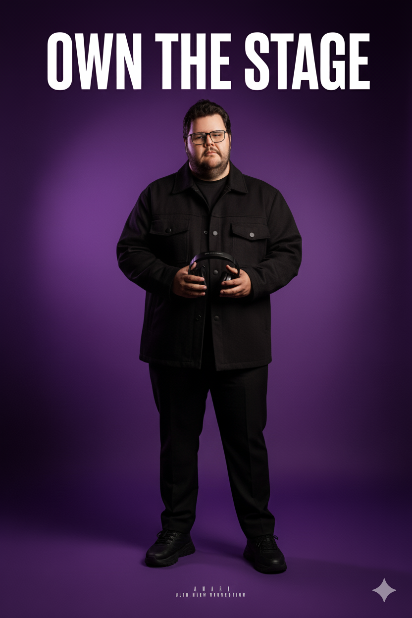 Studio Fashion Editorial: Confident Man in Monochrome Outfit