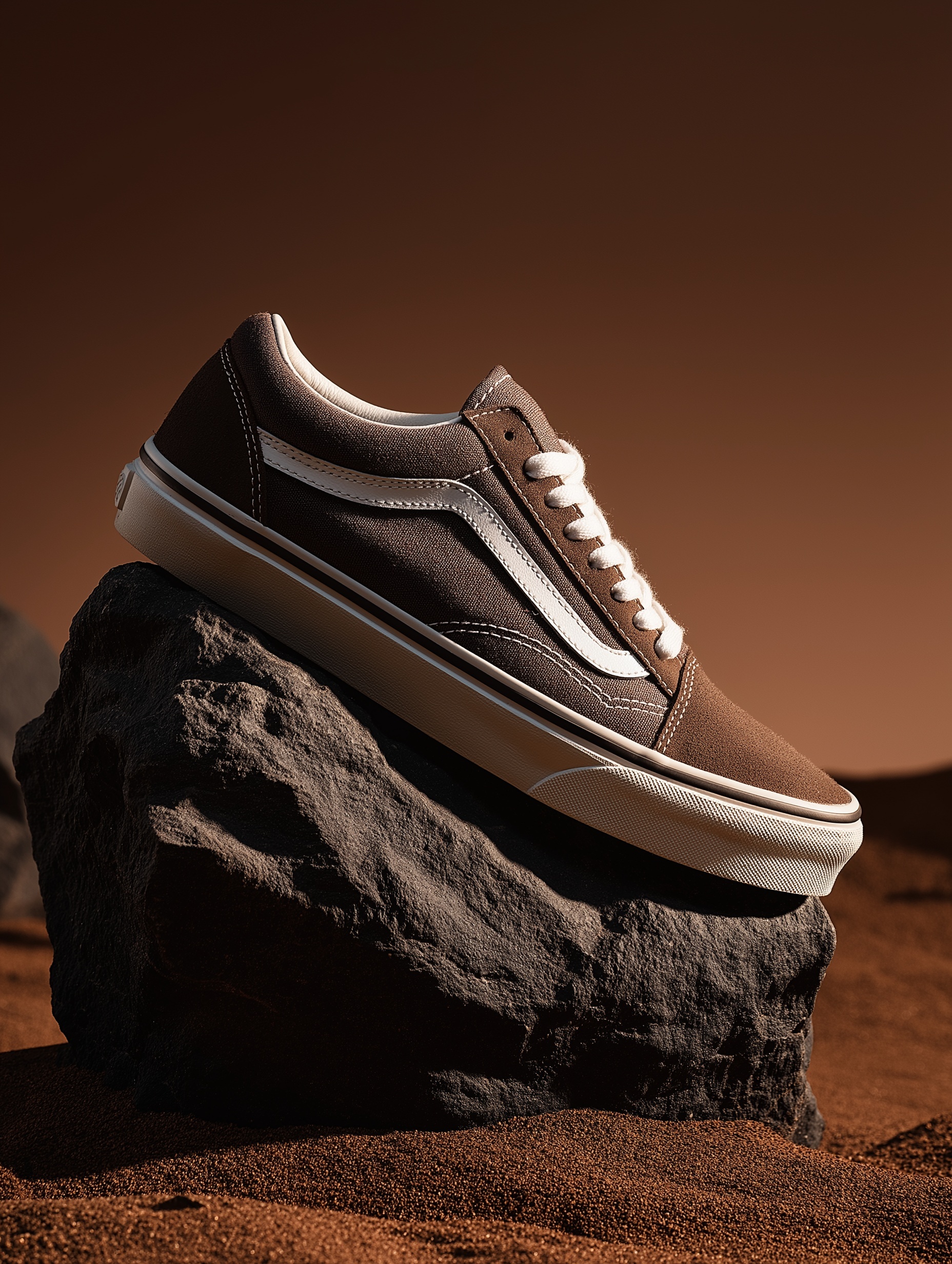 Stunning Brown Sneakers on Desert Rock