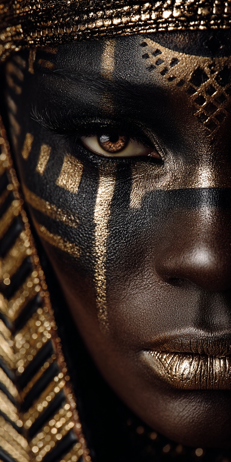 Translation: Stunning hyper-realistic photo of Egyptian queen