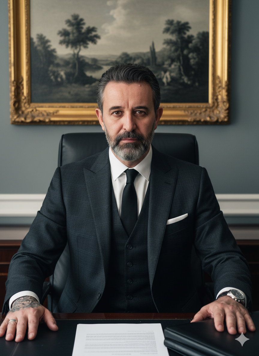 Transforming a Photo: Serious Pose in Gray Suit