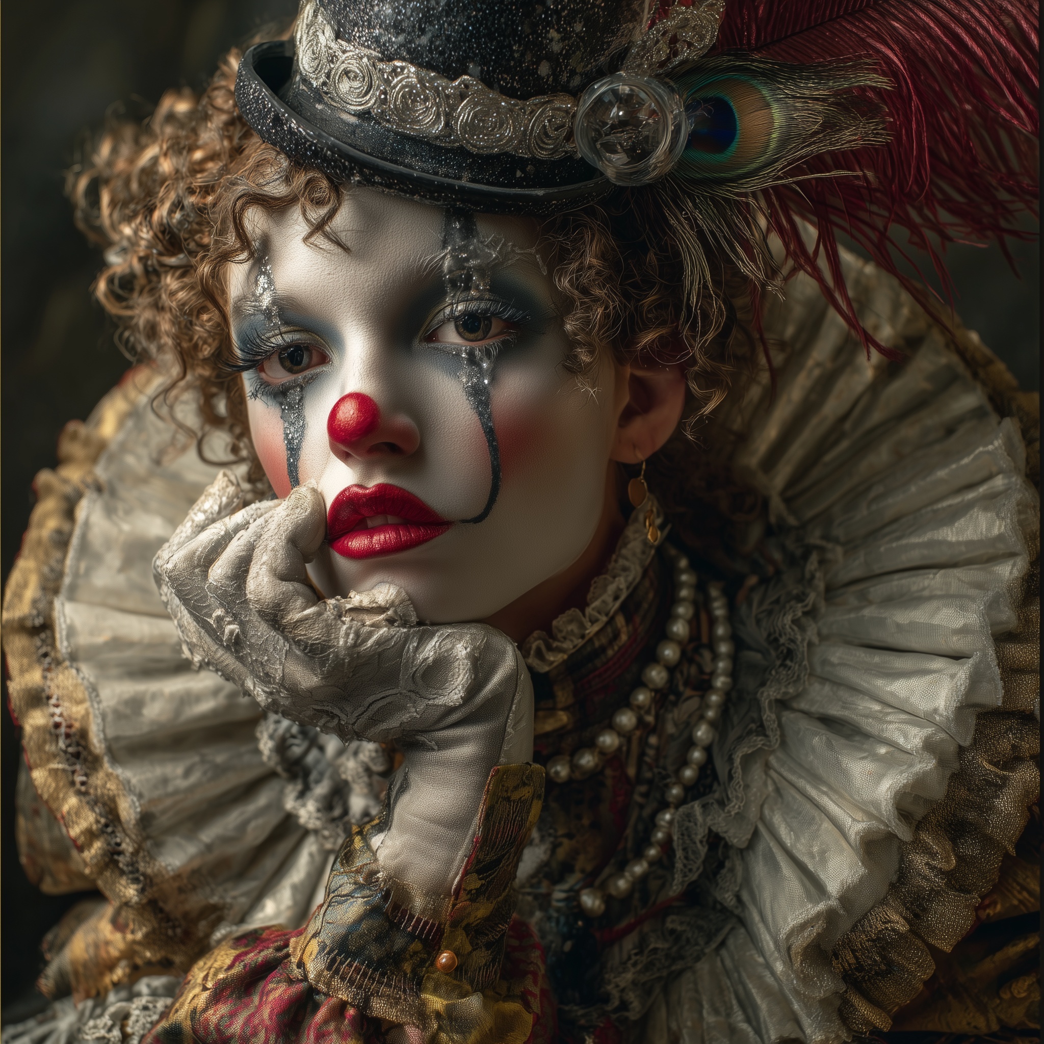 Surreal Baroque Clown Portrait: A Cinematic Masterpiece