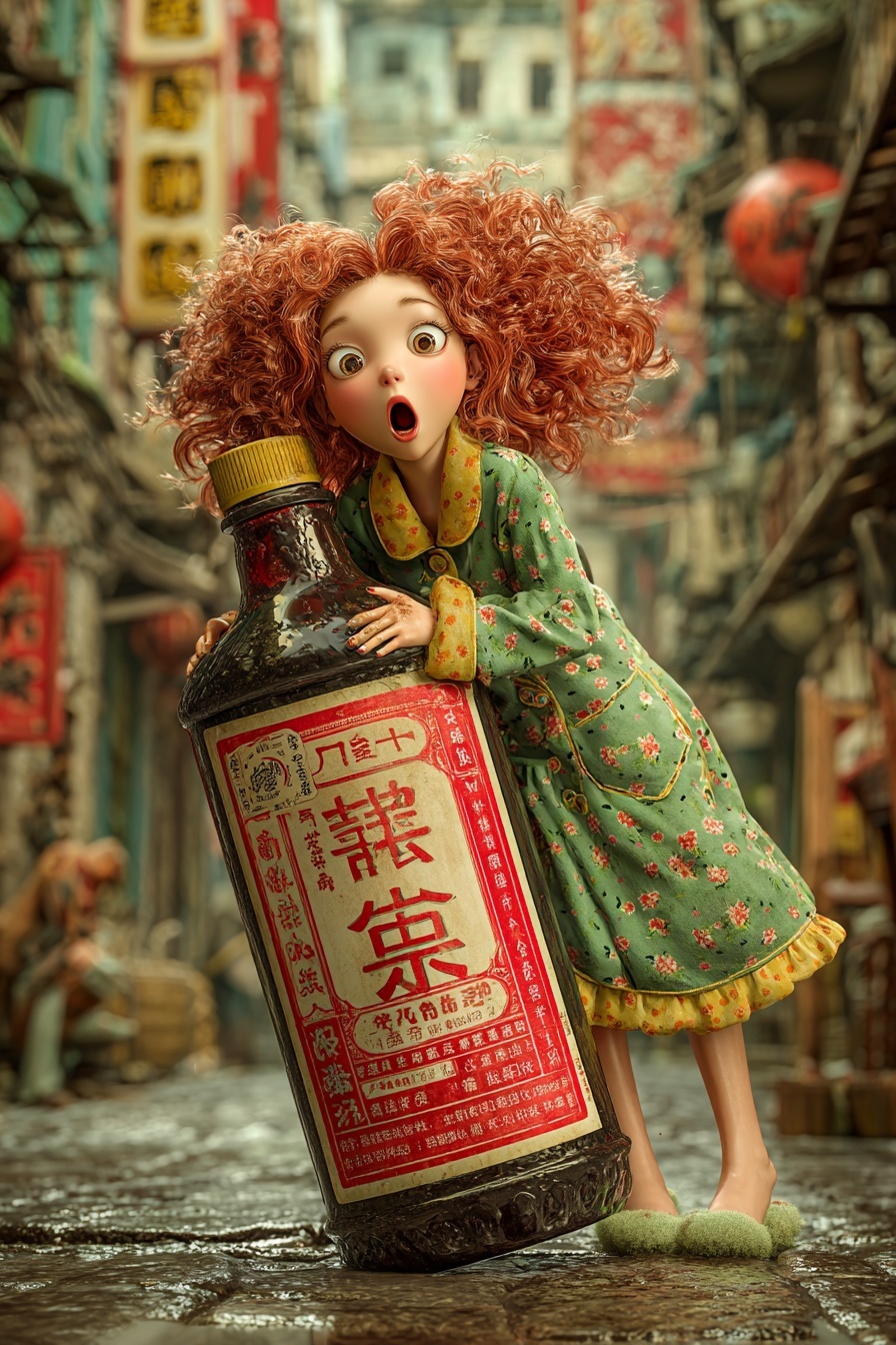 Surreal Playful Art: Anna in a Soy Sauce Adventure