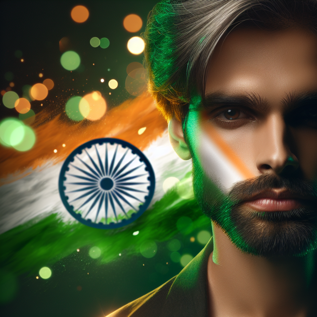 Tri-Color Portrait with Ashoka Chakra Ac