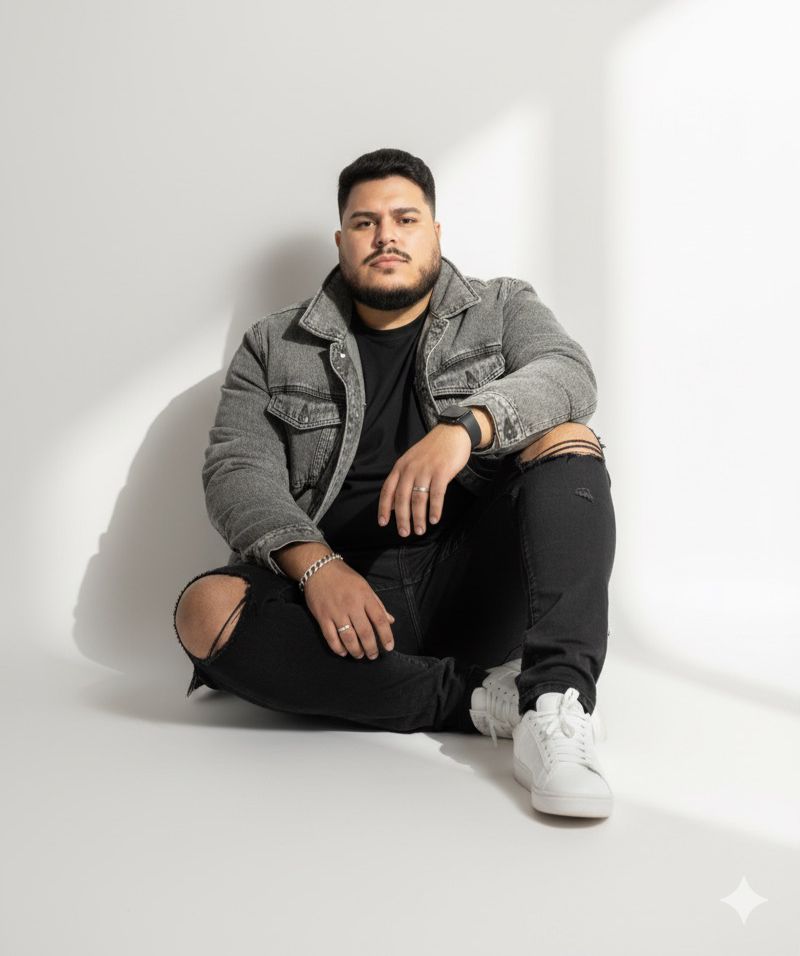 Stylish Young Man Portrait in Sunlit Room