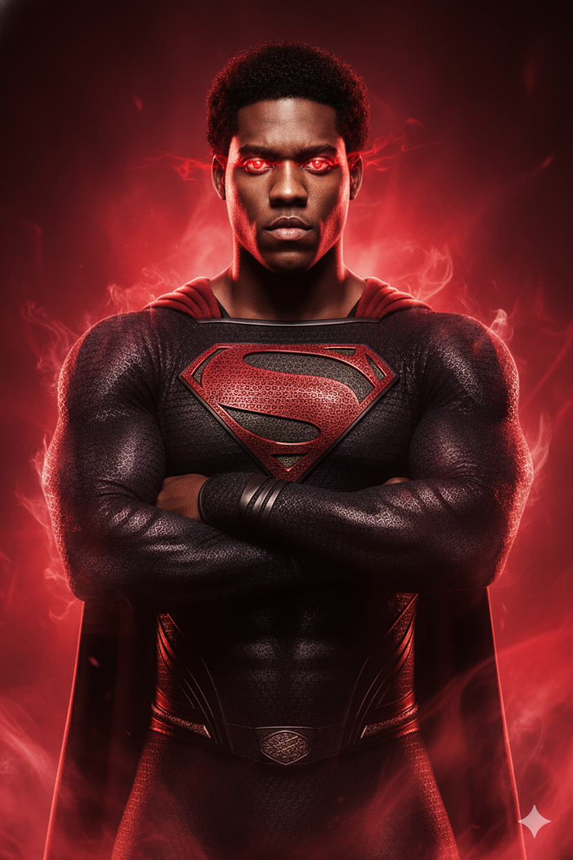 Superman-Inspired High-Fashion Editorial Portrait