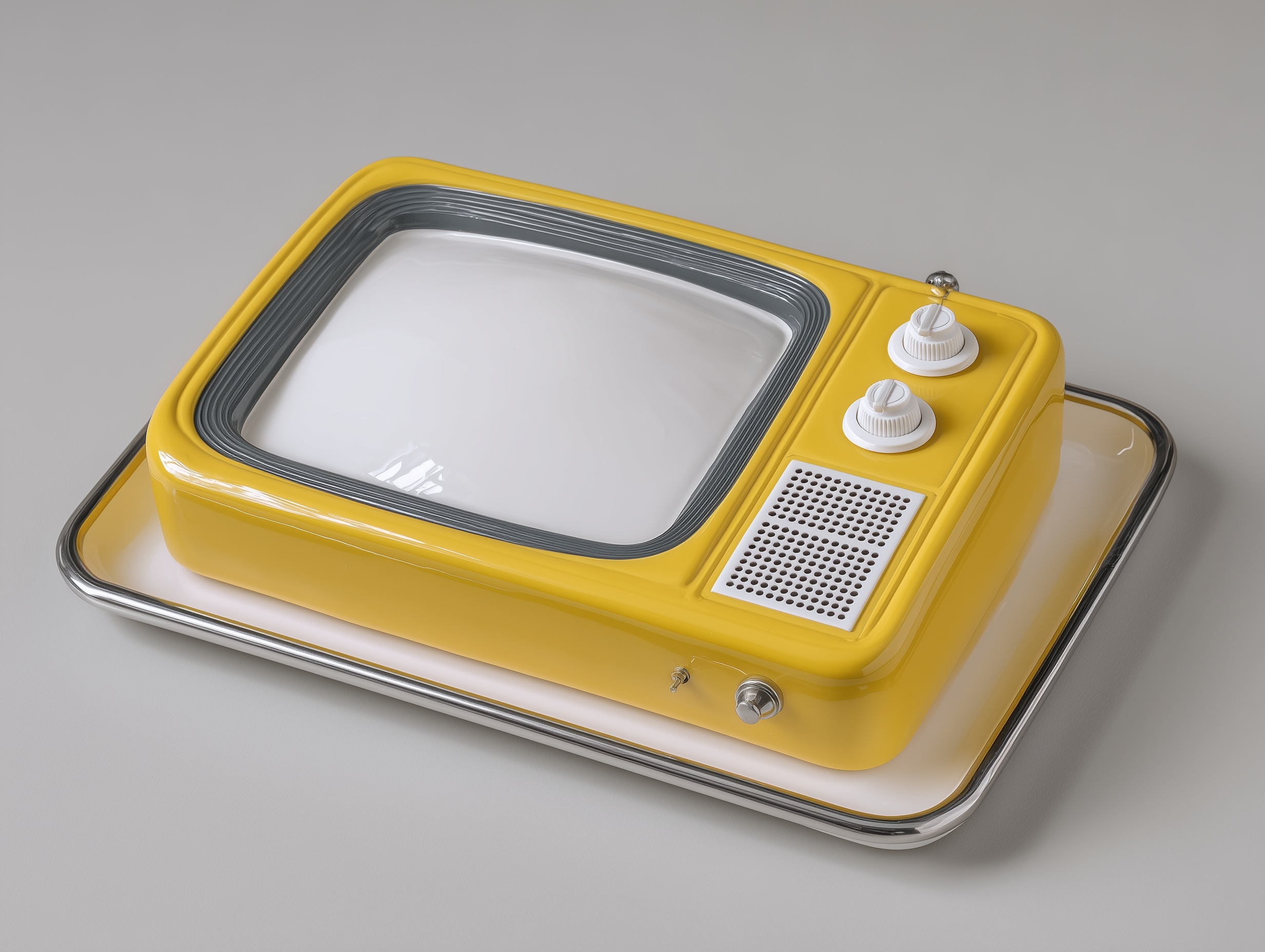 Unique Yellow Marzipan TV: Retro Design Delight