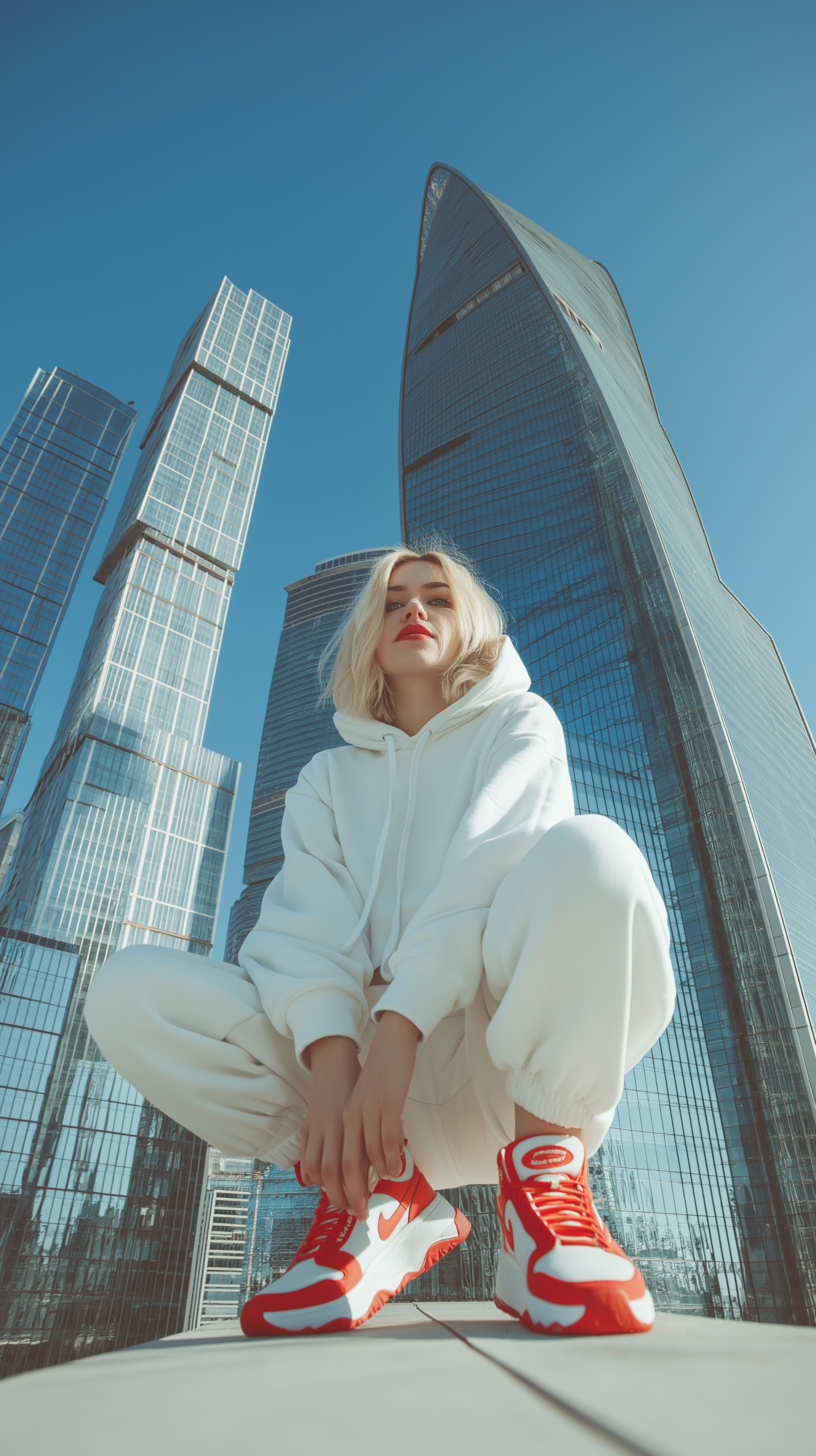 Urban Fashion: Rooftop Style in Dramatic Contrast