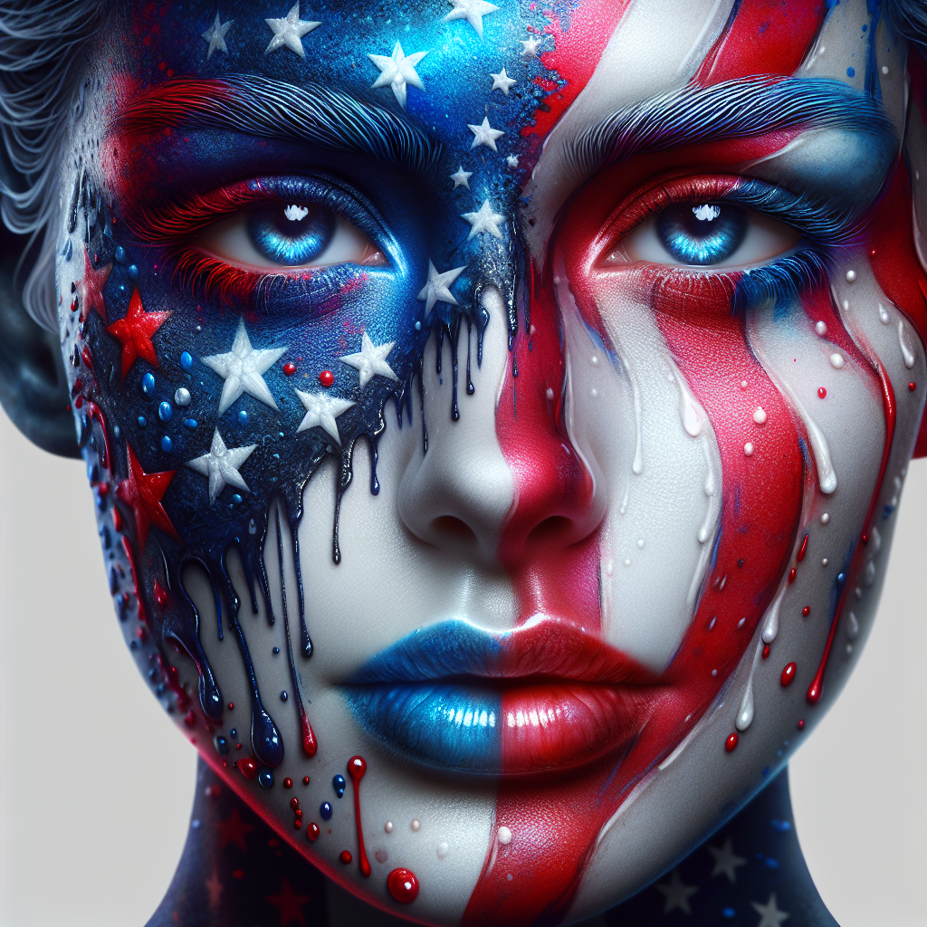 User Photo with Tricolor Face Tattoo Ove