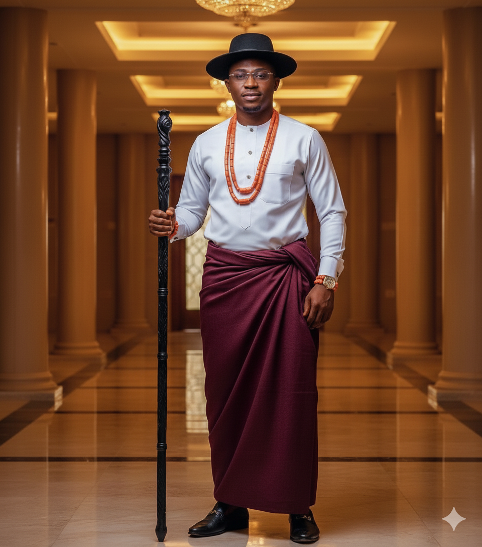 Regal Nigerian Man in Traditional Attire Portrait