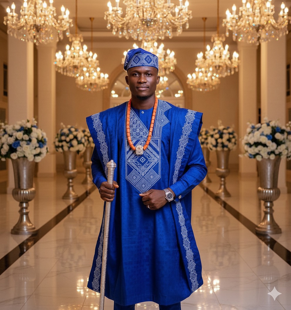Render High-Quality Portrait: Elegant African Man in Luxurious Setting