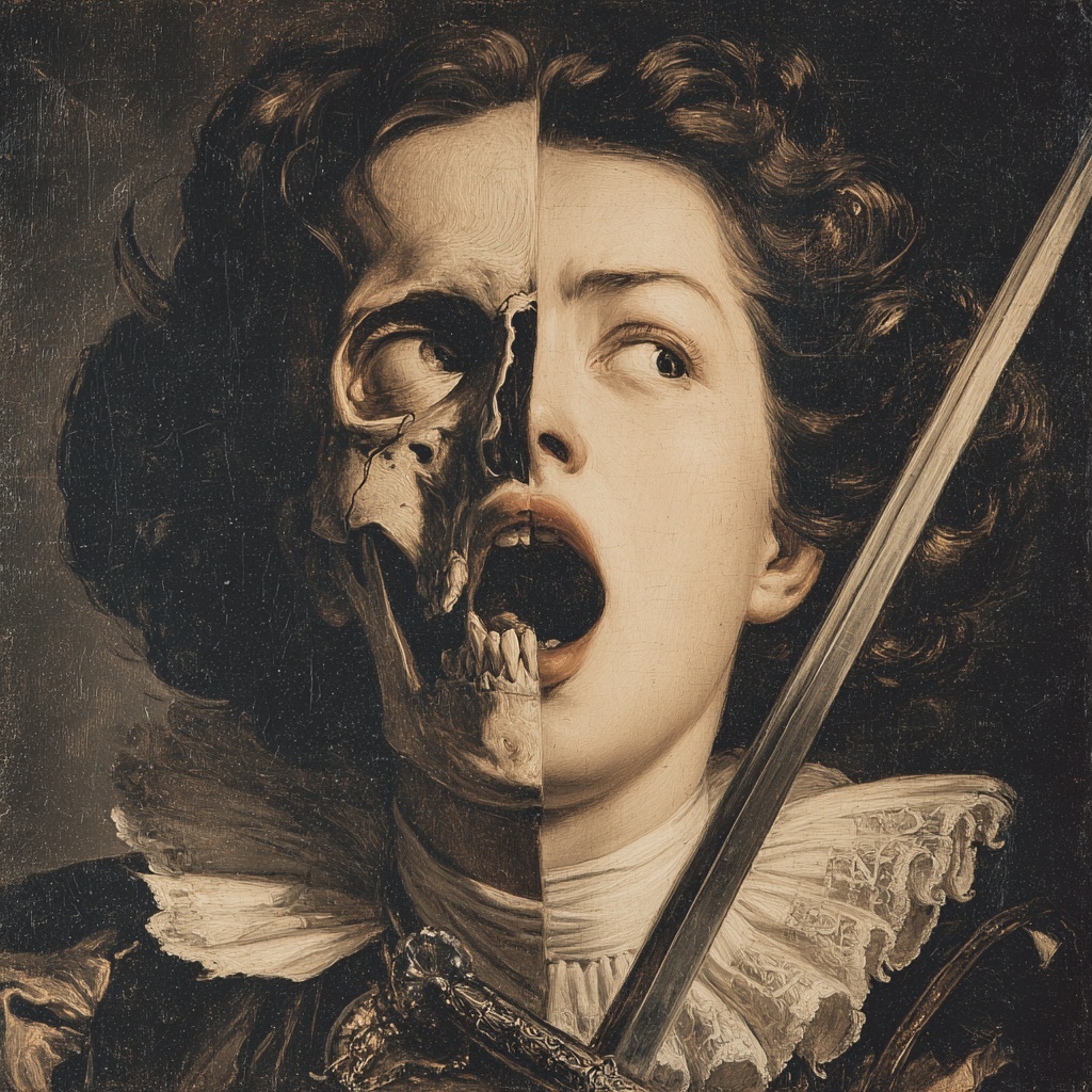 Victorian Beauty Meets Horror: A Caravaggio-Inspired Art