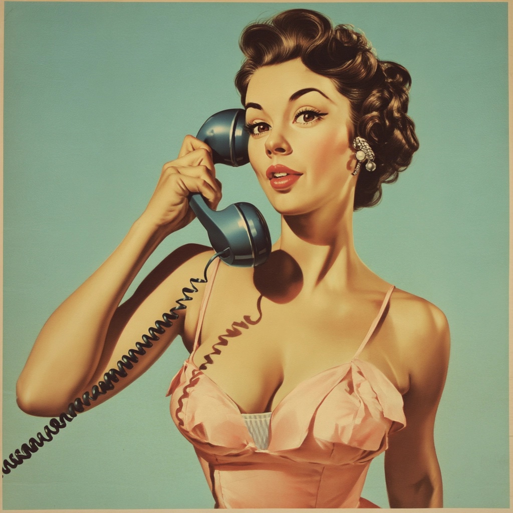 Vintage 1950s Ad: Elegant Woman on the Phone