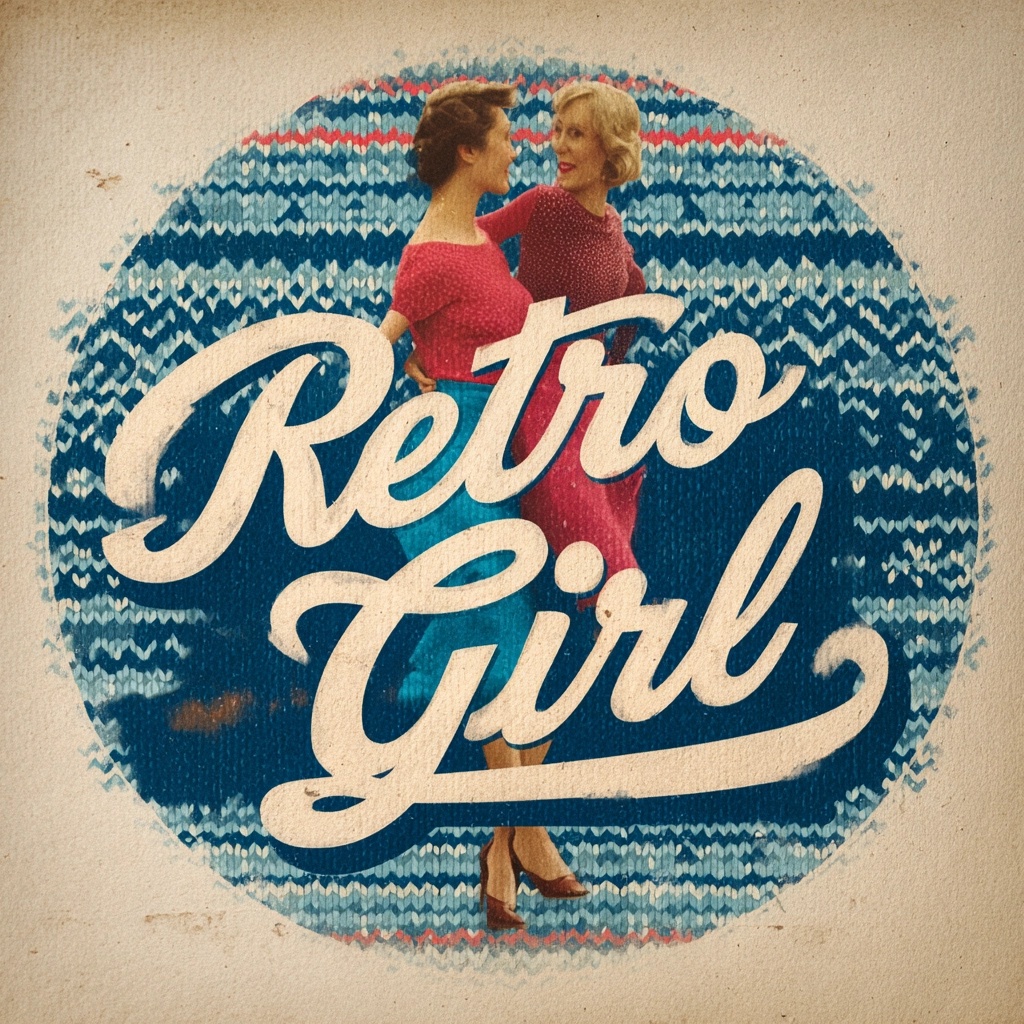 Vintage Vibes: Retro Girl Logo & Dance Illustration