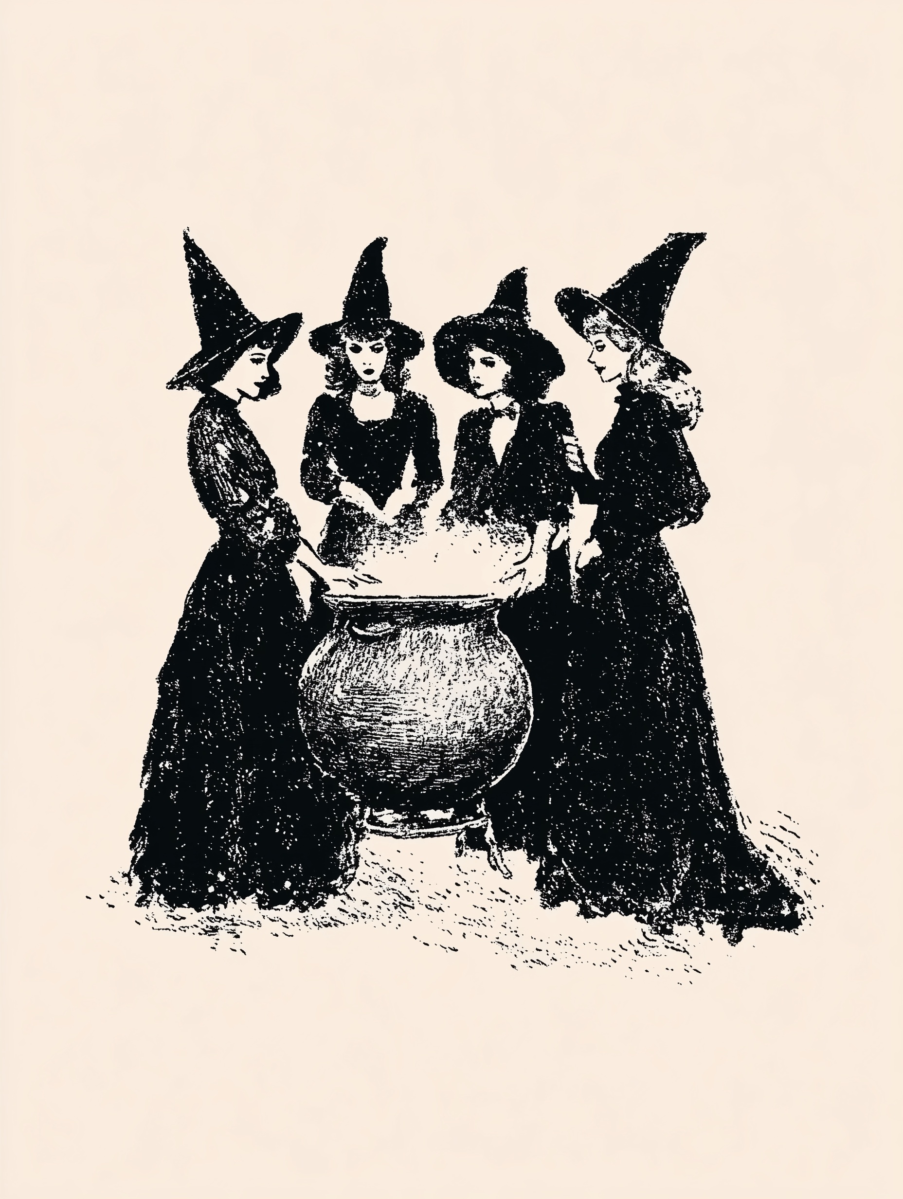 Vintage Witches: Glamour in a Cauldron Scene