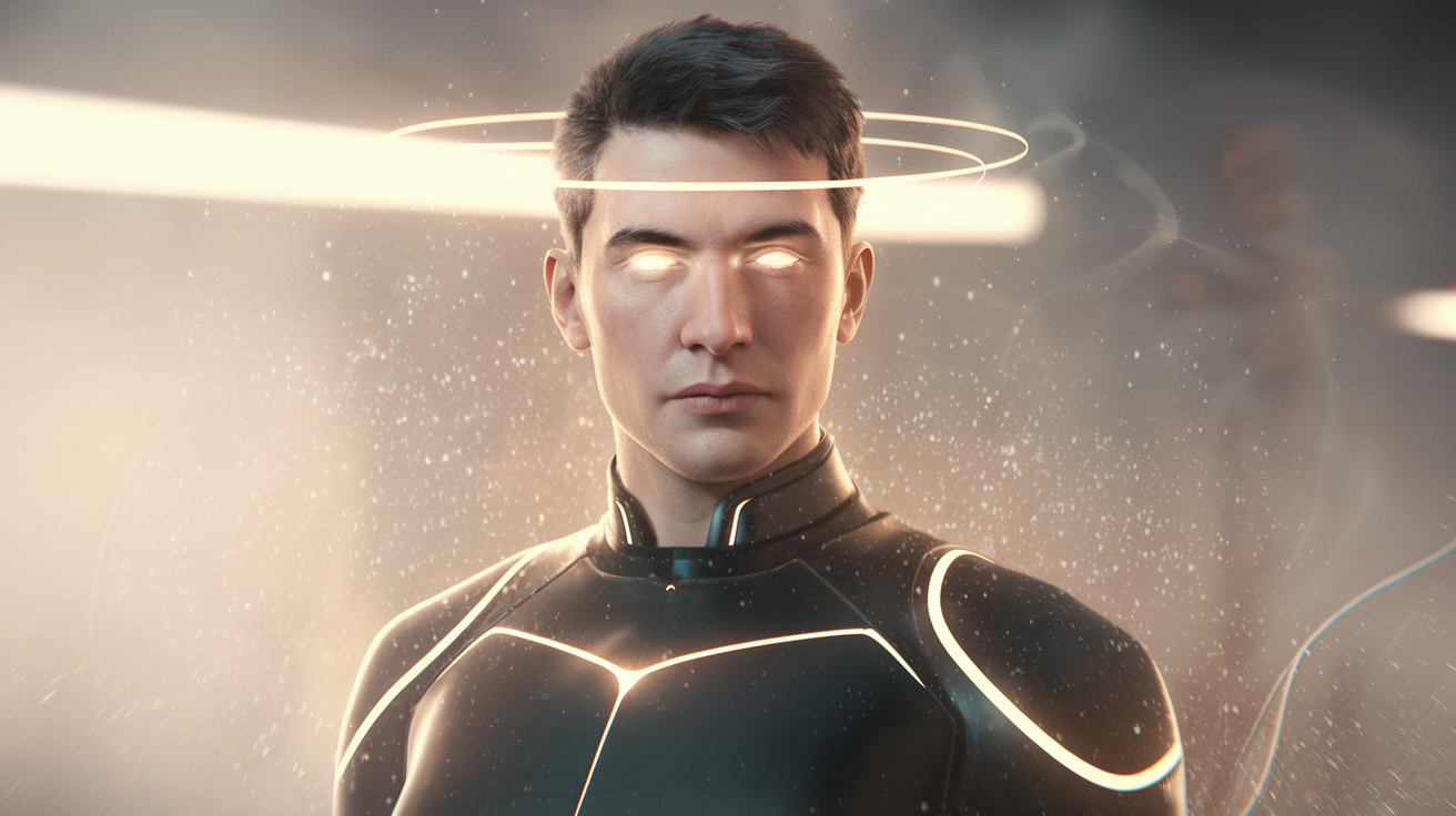 Visionary Portrait of a Modernized Nikola Tesla