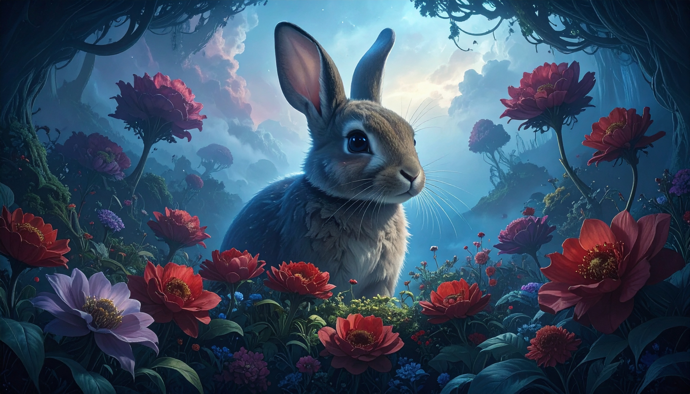Baby Bunny Watercolor Illustration